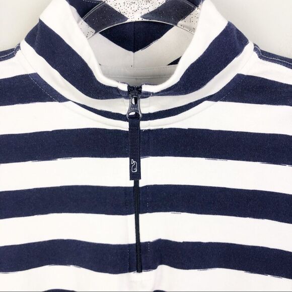 VINEYARD VINES | Striped 1/4 Zip Pullover Top S - Picture 4 of 8